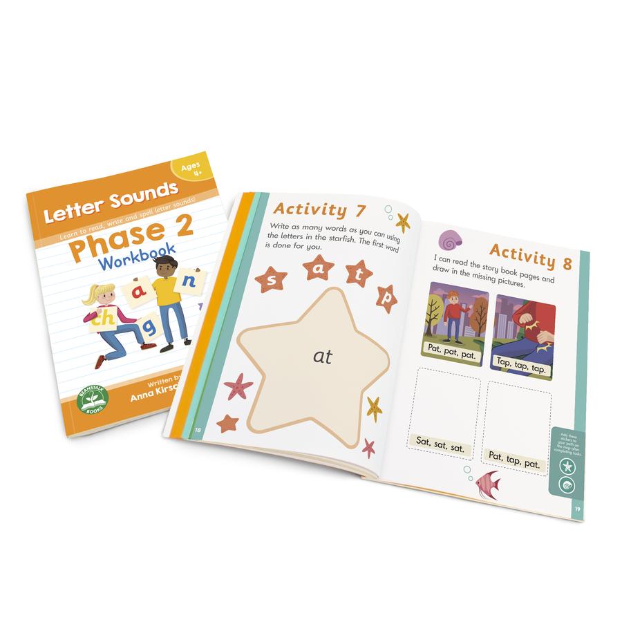 Phase 2 Workbook - Phase 2 Letter Sounds - By Beanstalk Books - Ages 4+