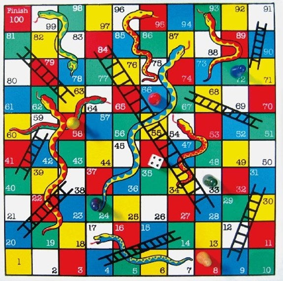 Wooden Snakes and Ladders by Fun Factory