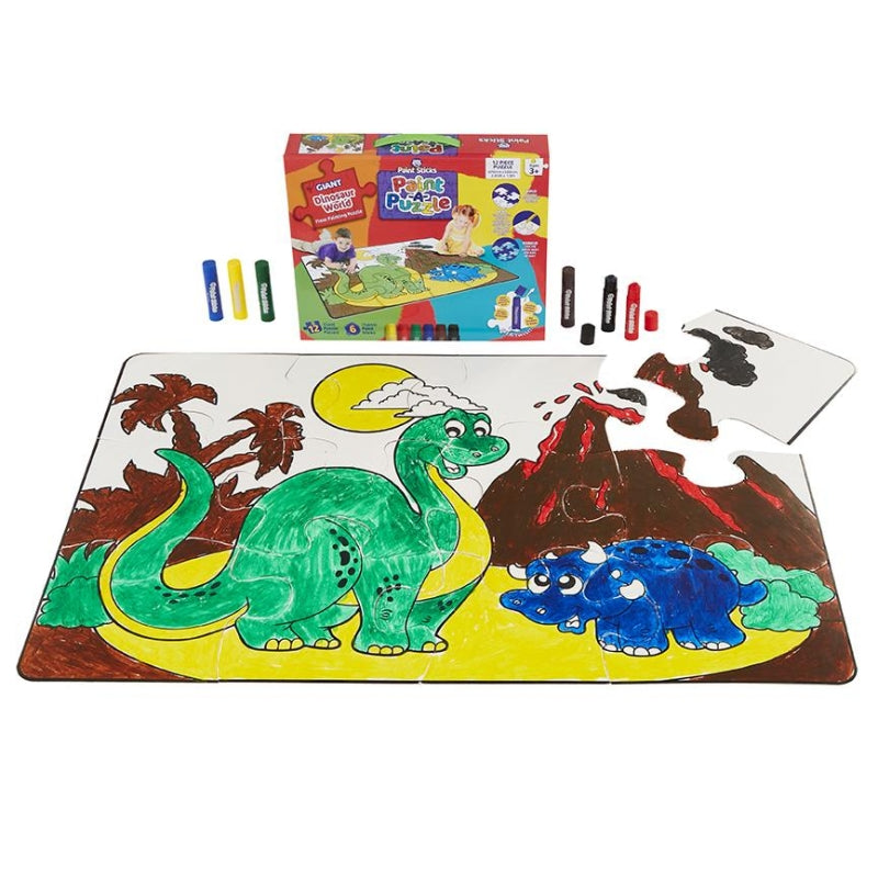 Giant Paint a Puzzle - Dinosaur World Floor Painting Puzzle - by Little Brian