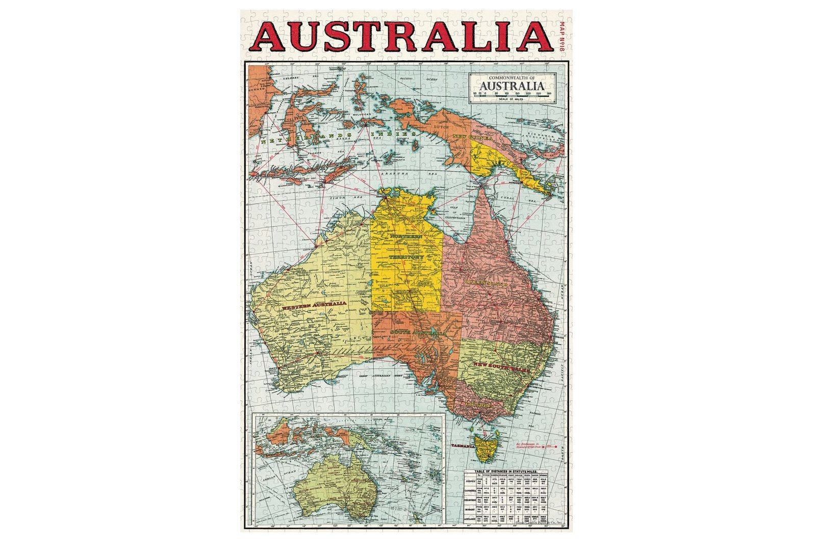 Vintage 500pc Puzzle - Map of Australia - by Cavallini & Co
