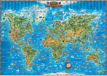 Around the World Giant Map 300 piece By Blue Opal