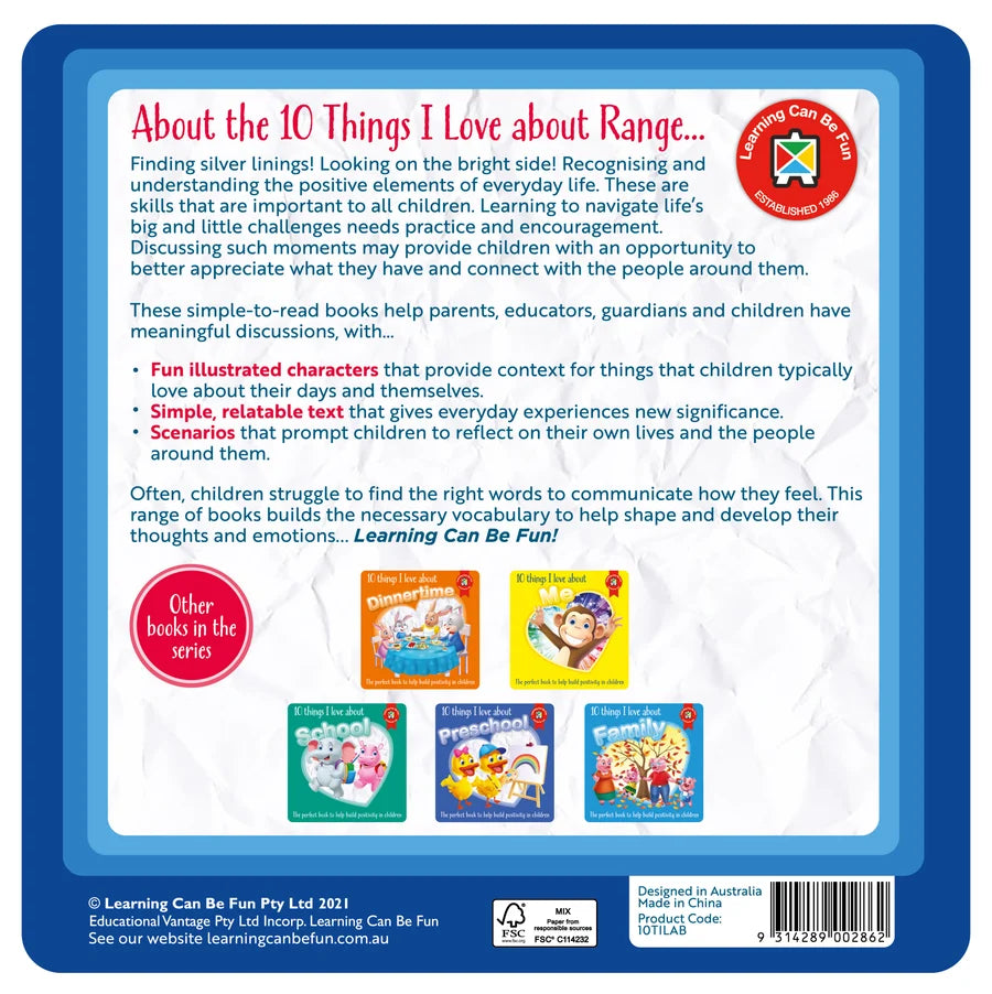 10 Things I Love About Bedtime - Children's Book