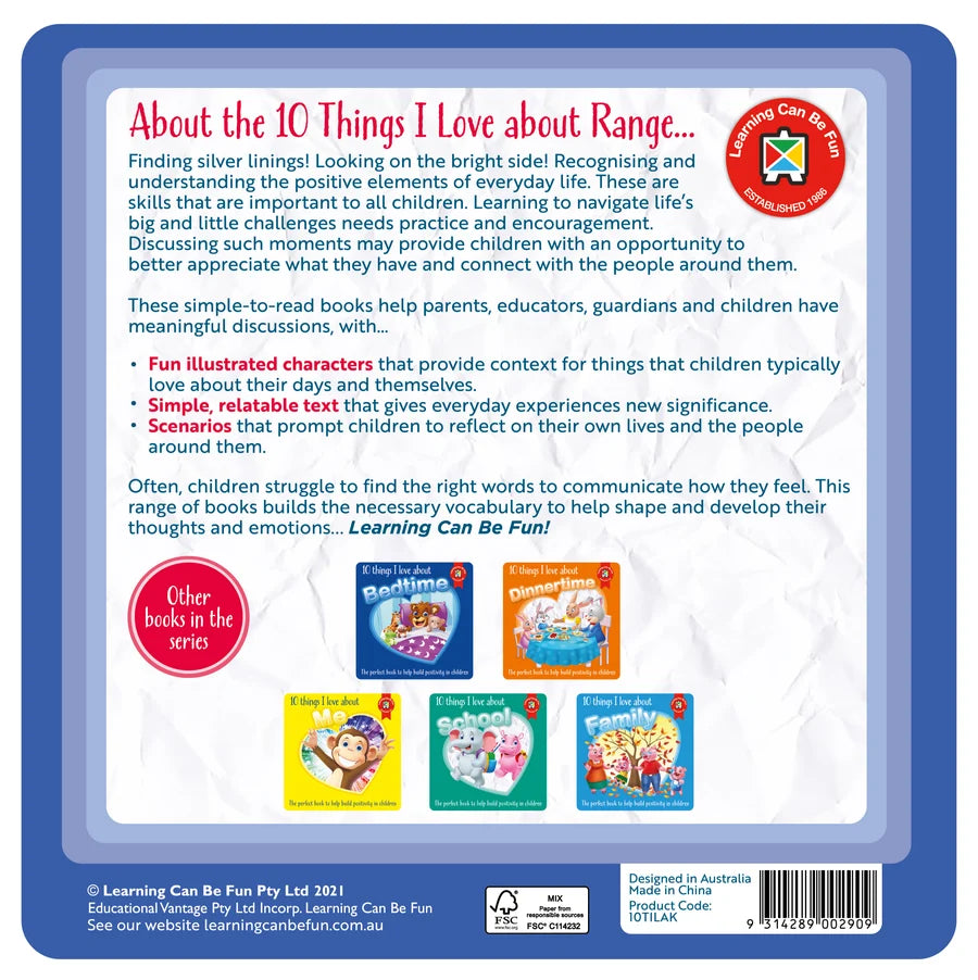 10 Things I Love About Preschool - Children's Book