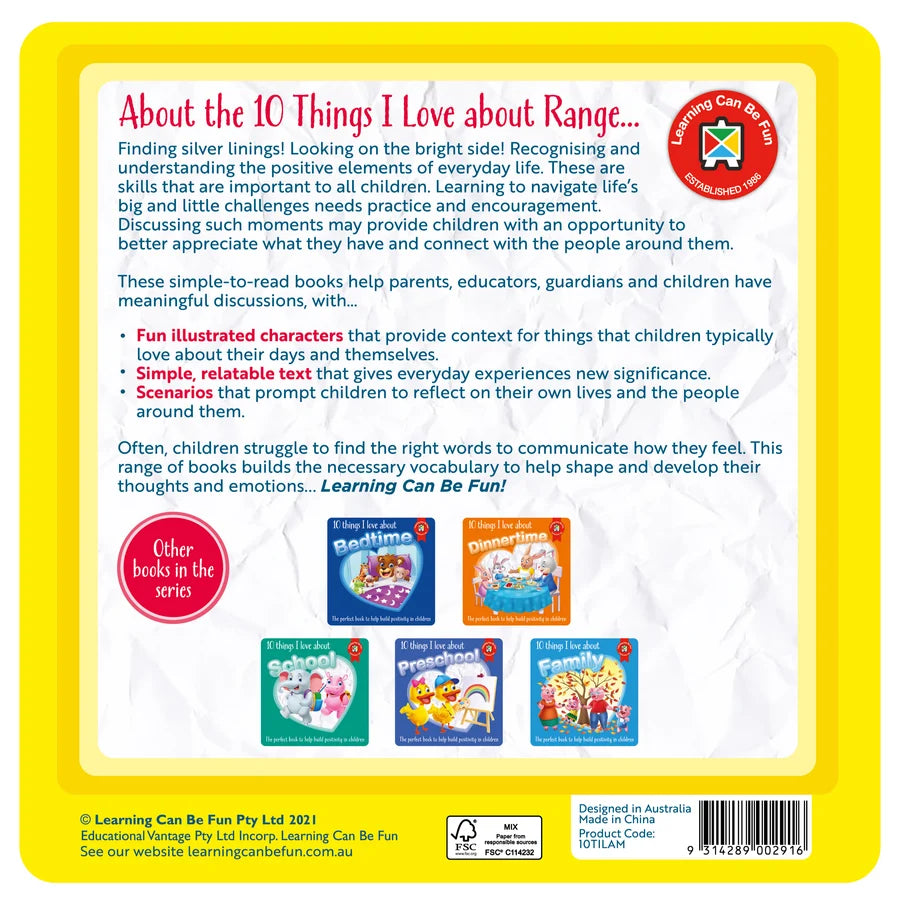 10 Things I Love About Me - Children's Book