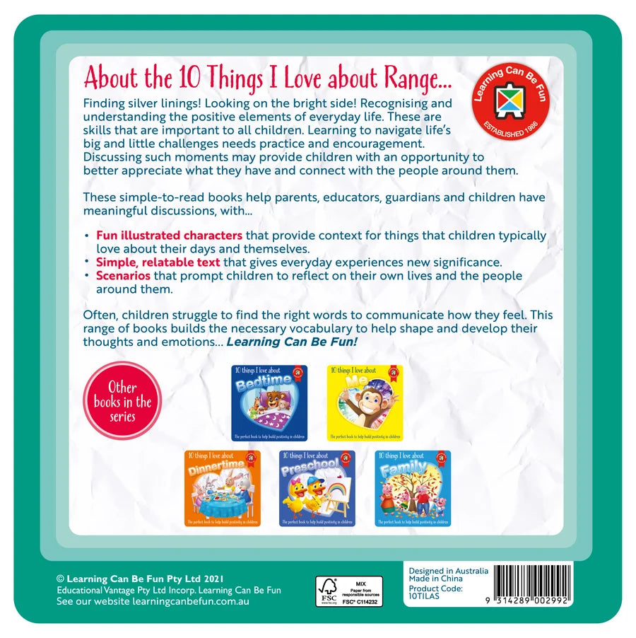 10 Things I Love About School - Children's Book