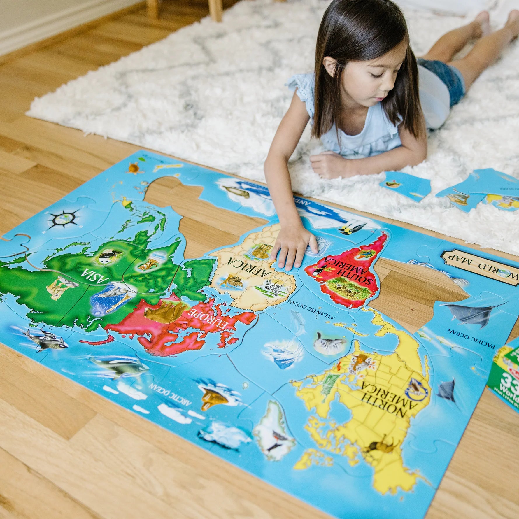 Melissa & Doug – World Map Floor Puzzle – 33 Pieces