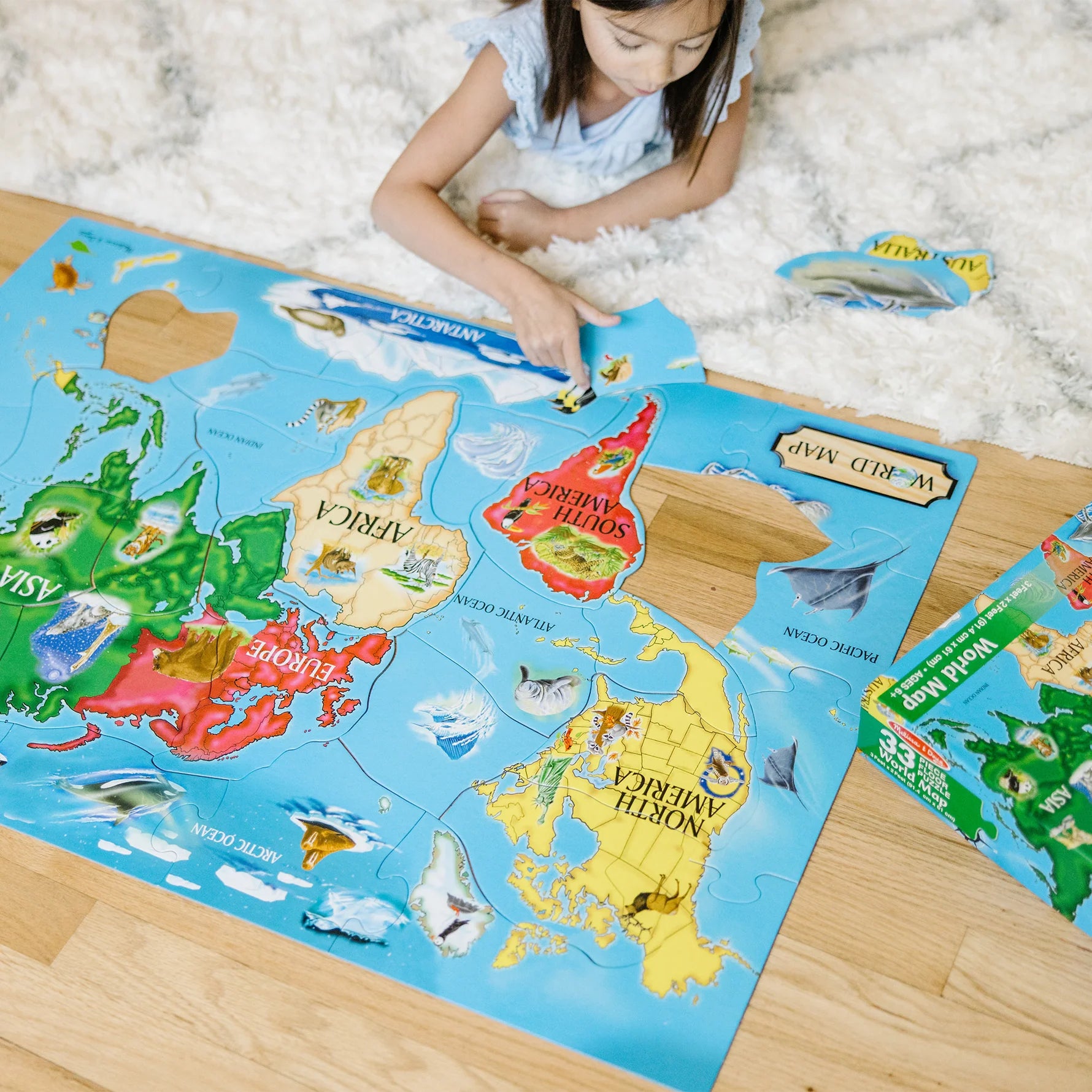 Melissa & Doug – World Map Floor Puzzle – 33 Pieces