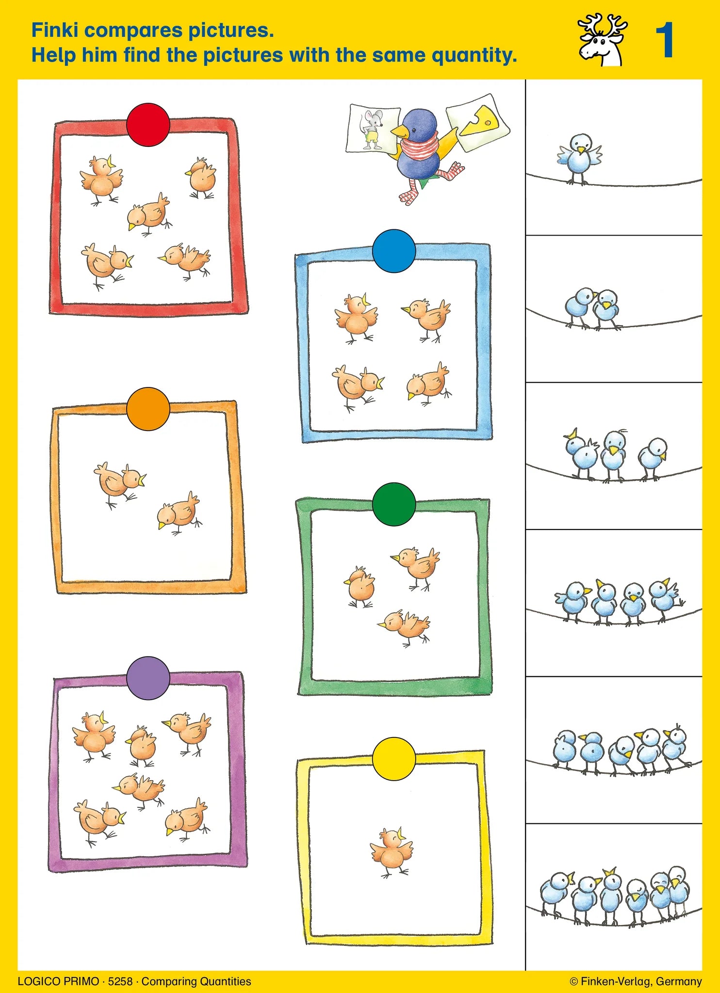 Comparing Quantities Learning Cards for LOGICO Primo Board 4 Years +