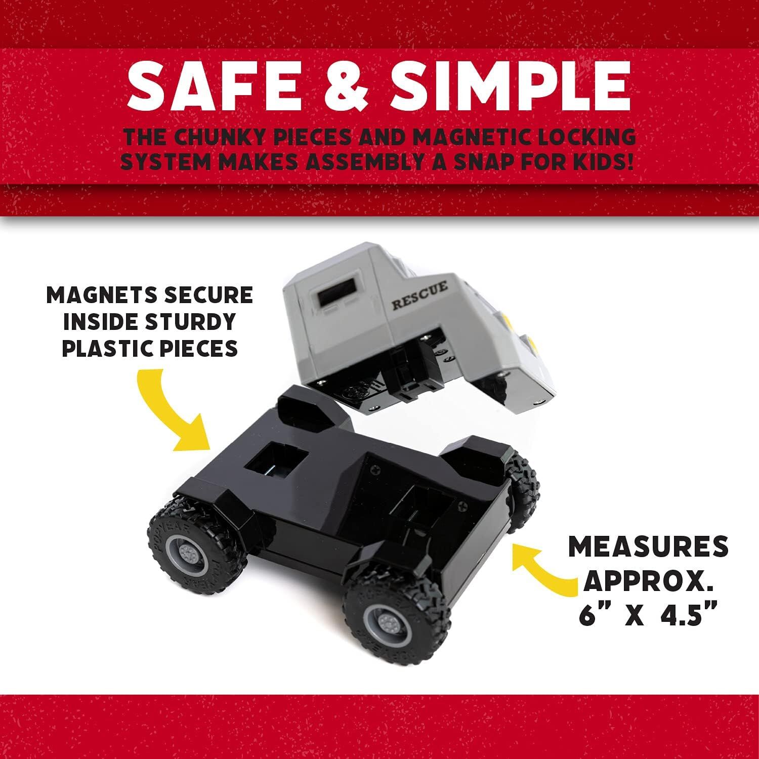 Magnetic Build-A-Truck Fire & Rescue – Popular Playthings