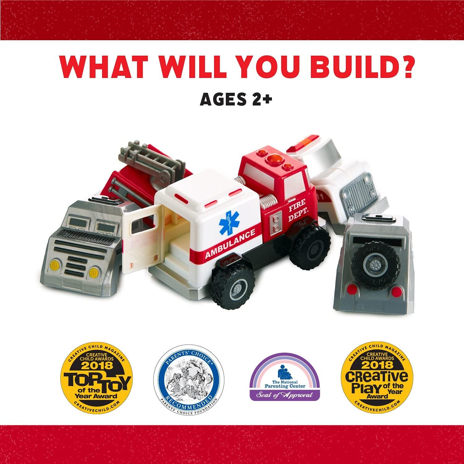 Magnetic Build-A-Truck Fire & Rescue – Popular Playthings