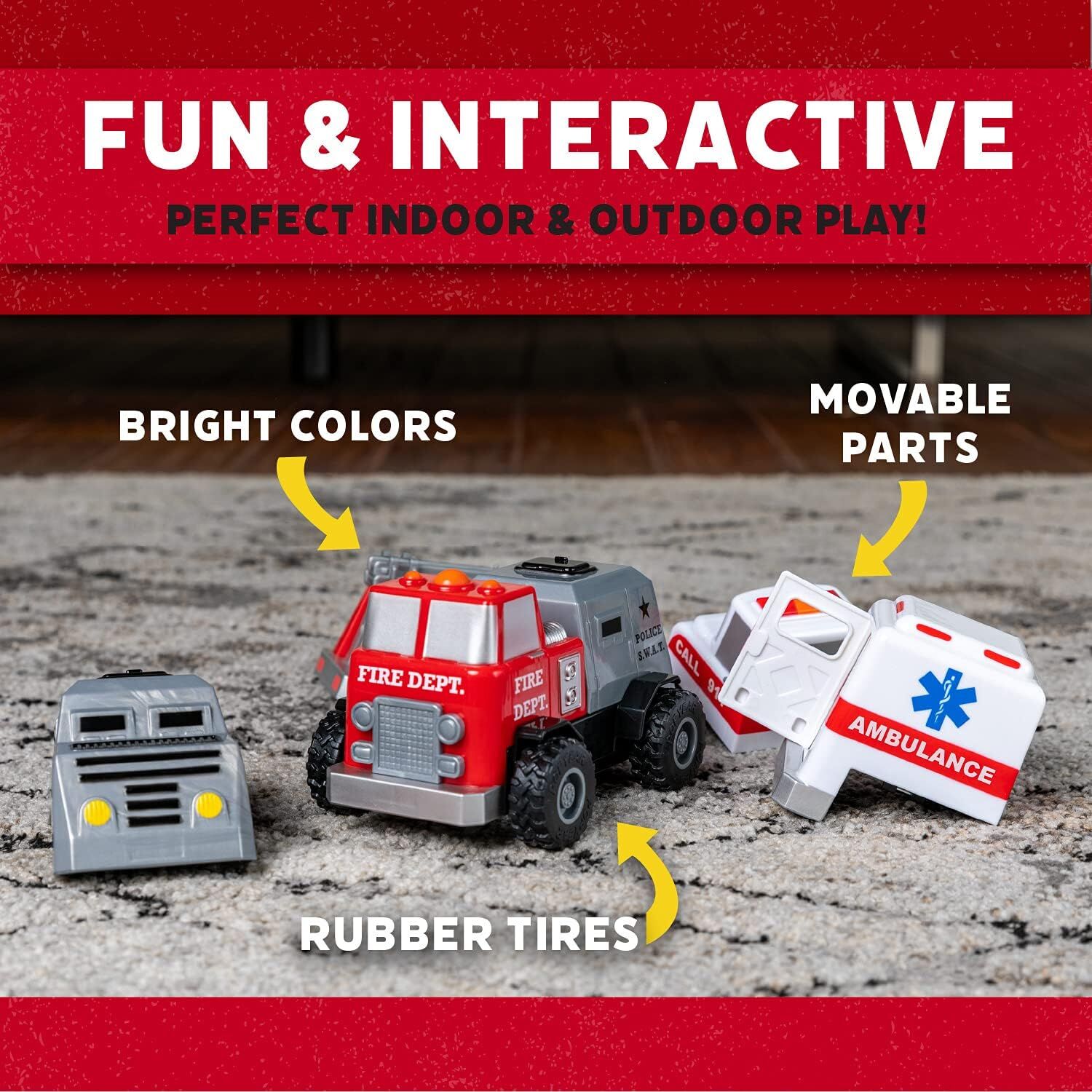Magnetic Build-A-Truck Fire & Rescue – Popular Playthings