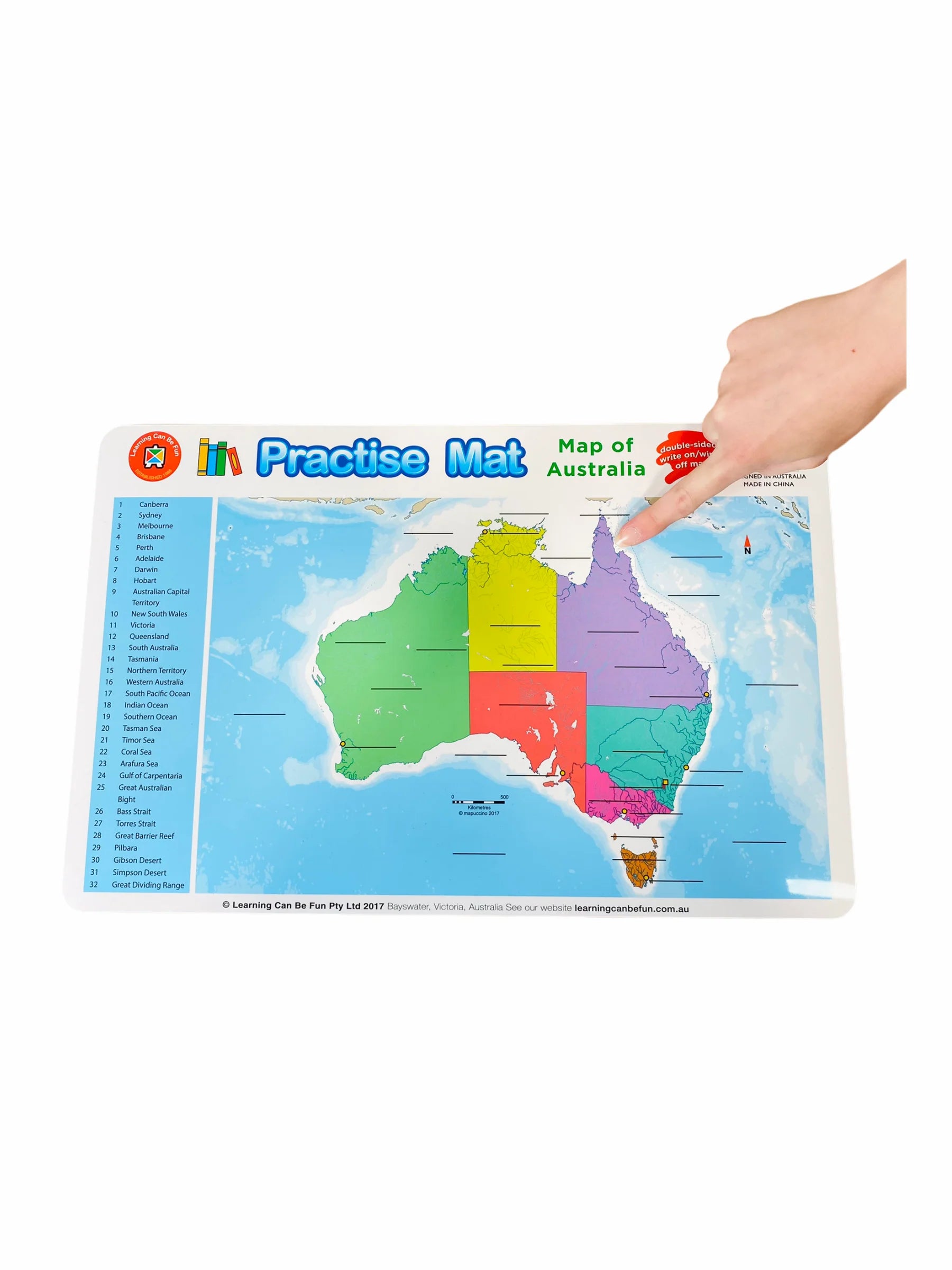 Map Of Australia Practise Mat - Learning Can Be Fun