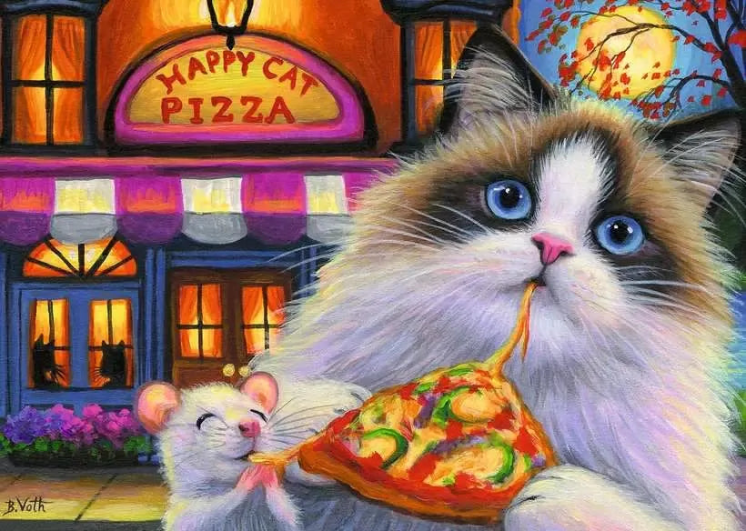 Ravensburger - Happy Cat Pizza Puzzle 35 Pieces