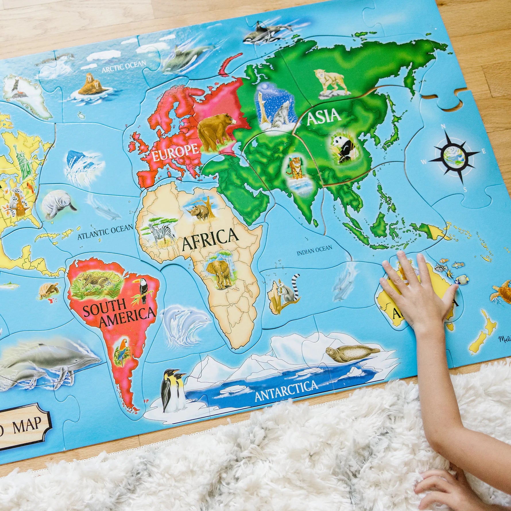 Melissa & Doug – World Map Floor Puzzle – 33 Pieces