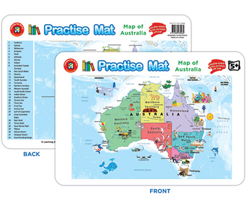 Map Of Australia Practise Mat - Learning Can Be Fun