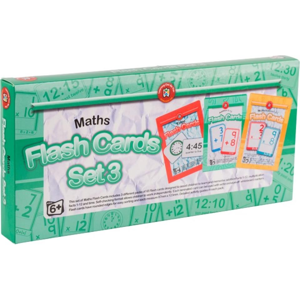 Maths Flash Cards Set of 3 - Learning Can be Fun
