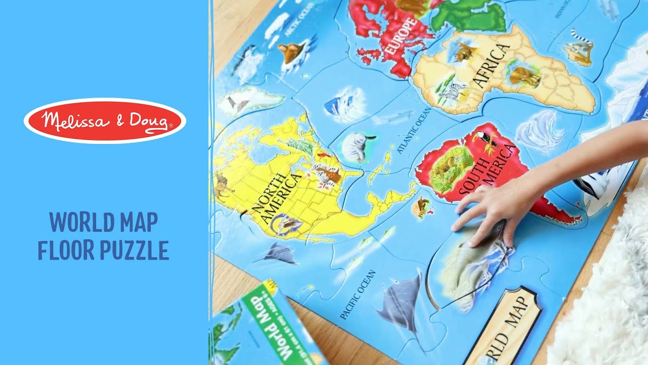 Melissa & Doug – World Map Floor Puzzle – 33 Pieces