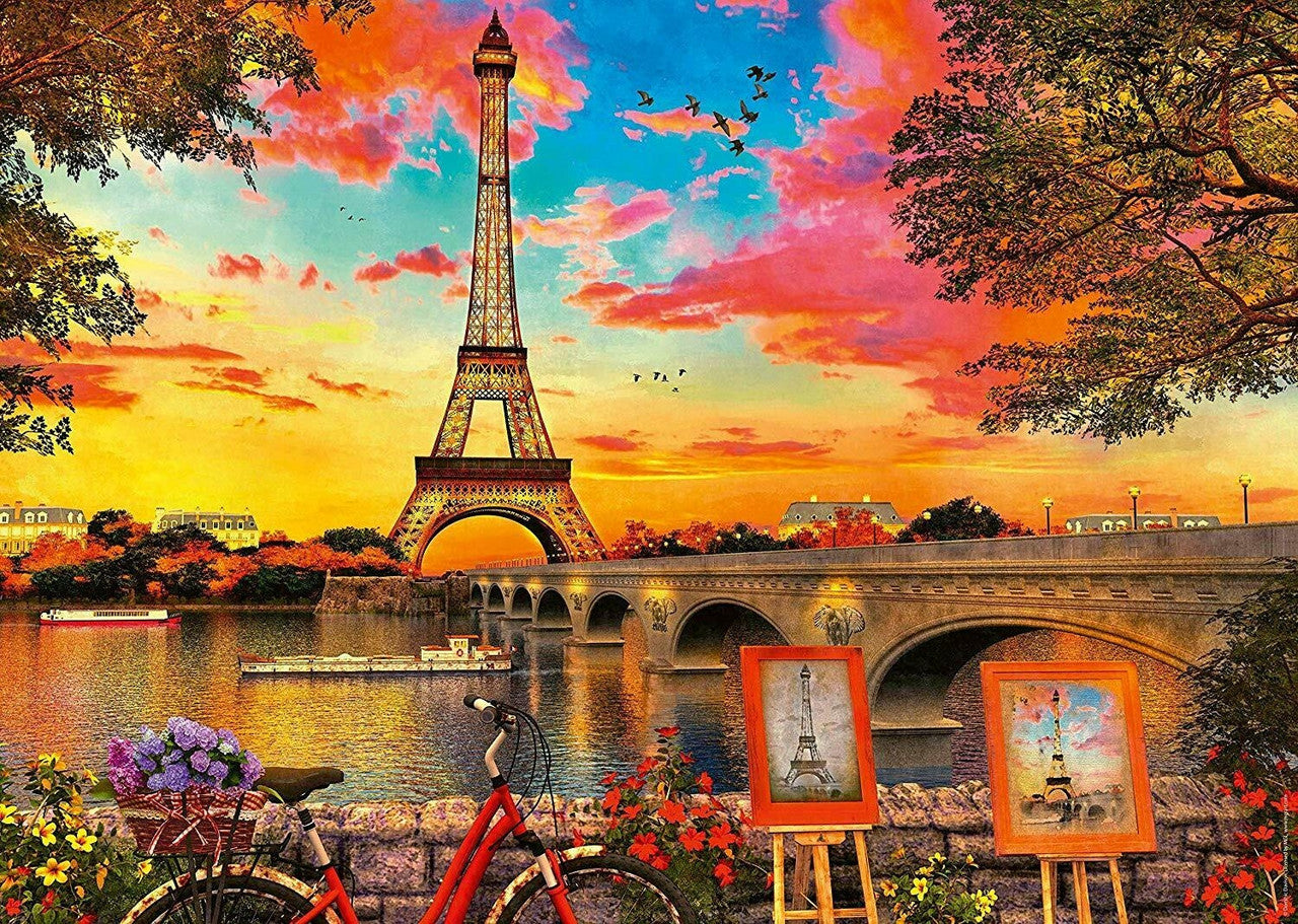 Ravensburger - The Banks of the Seine Puzzle 1000 Pieces - Paris - Eiffel Tower