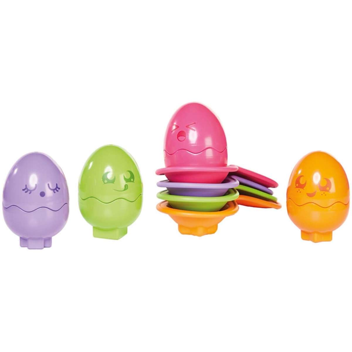 TOMY Hide & Squeak Eggs - Giocattolo Da Bagno Per Bambini, Pulcini Spruzza E Squittisce, 4 Pezzi, Multicolore