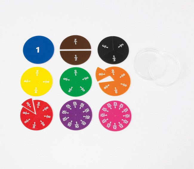 Plastic Printed Fraction Circles