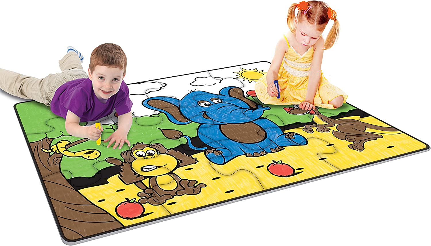 Giant Paint a Puzzle - In the Jungle Floor Painting Puzzle - by Little Brian