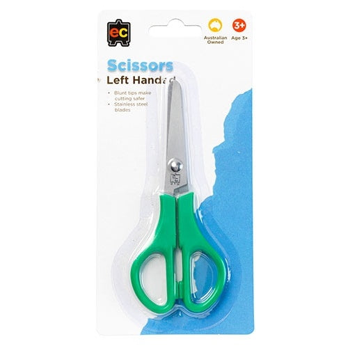 LEFT Handed Stainless Steel Scissors - Educational Colours