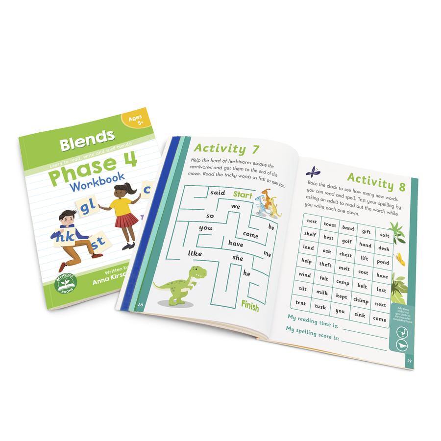 Phase 4 Workbook for Decodable Readers by Beanstalk Books