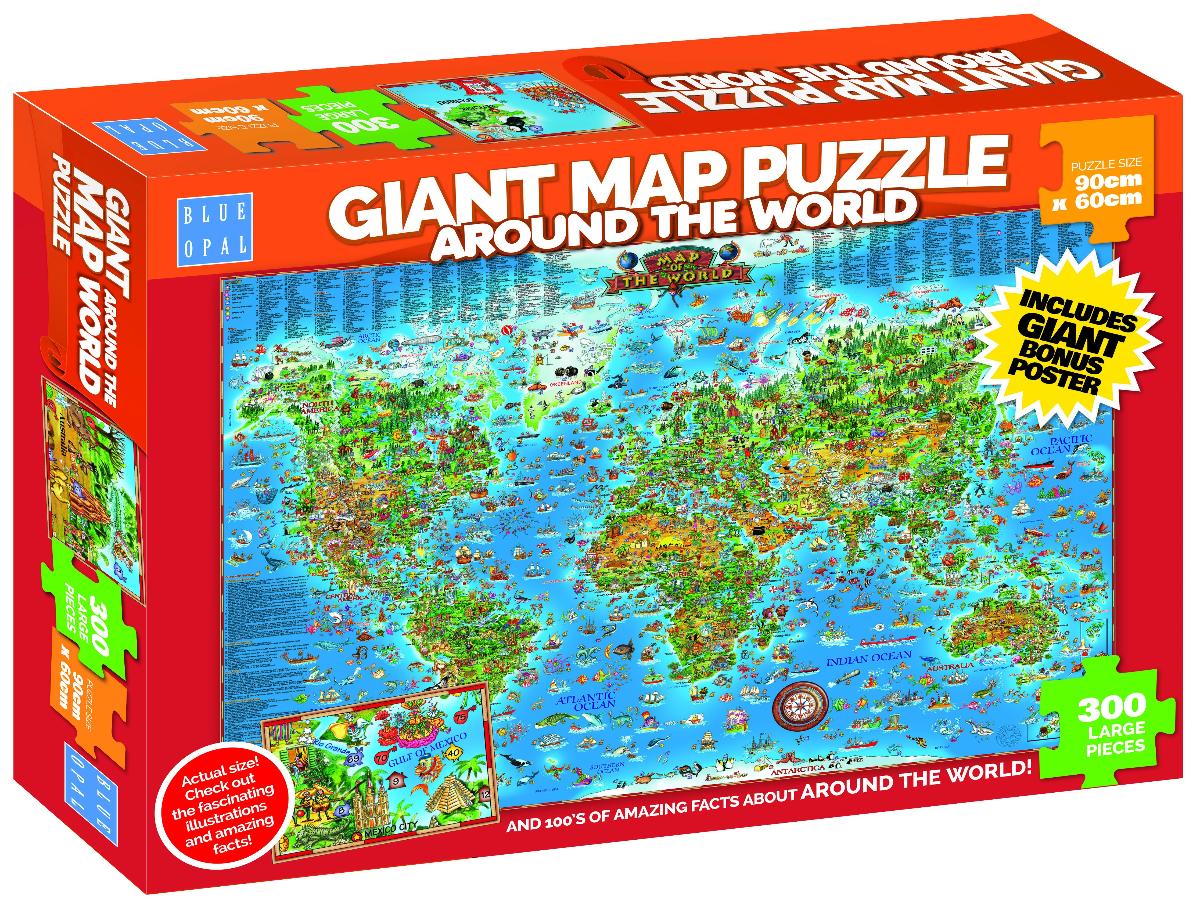 Around the World Giant Map 300 piece By Blue Opal
