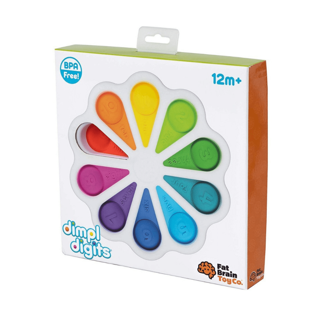 Dimpl Digits Popit Sensory Toys English & Spanish by Fat Brain Toy Co. Ages 2+