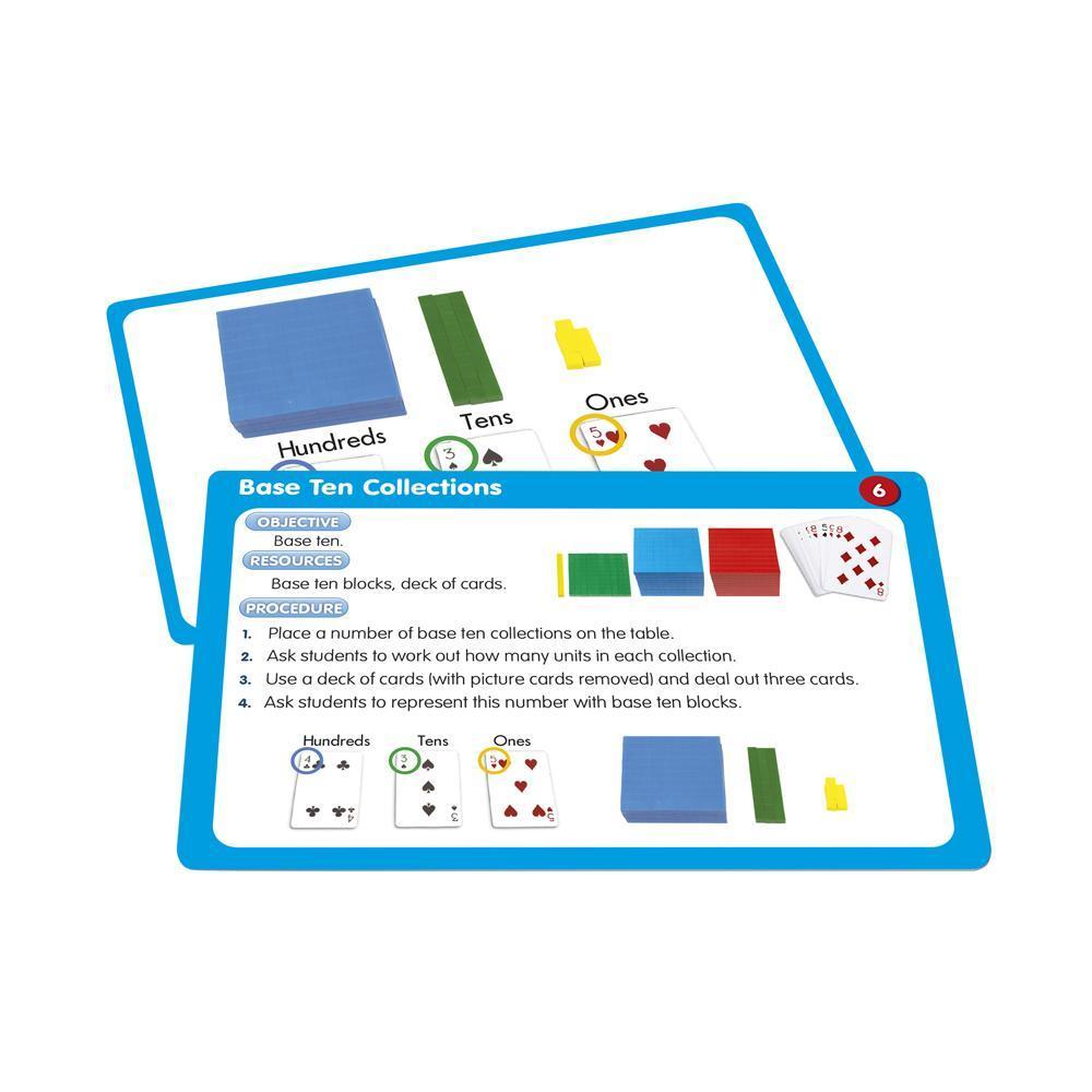 50 Base Ten Set Activities Cards - for MAB Blocks