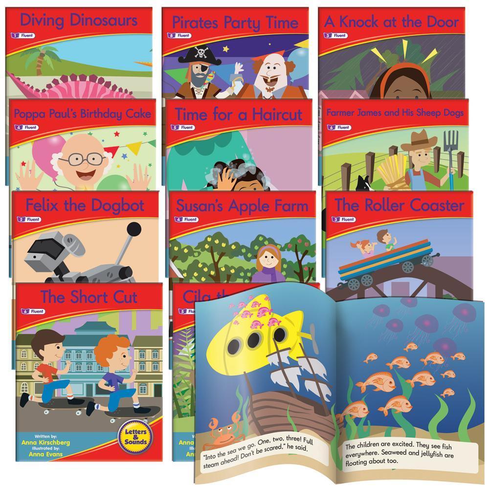12 Decodable Readers - Phase 6 - Spelling - FICTION Books - By Junior Learning