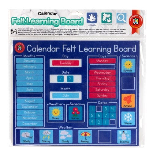 Felt Learning Board - My First Calendar and Weather Chart - LFLBC
