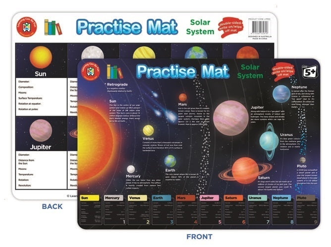 Solar System Practise Mat -Learning Board - by Learning Can be Fun