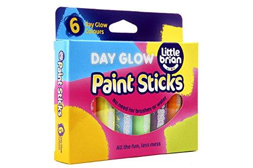 6 Pack of Mess Free Day Glow Paint Sticks by Little Brian