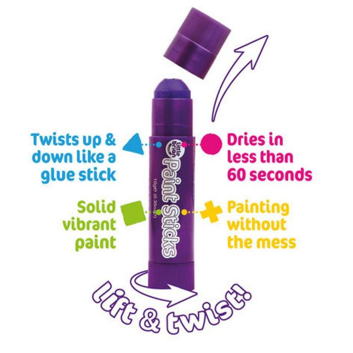 6 Pack of Mess Free Day Glow Paint Sticks by Little Brian