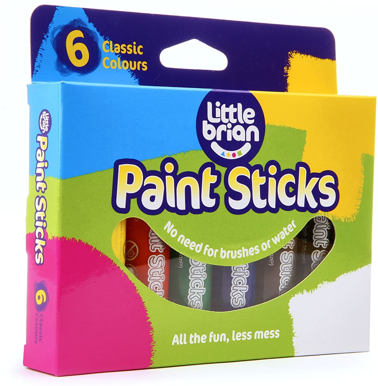 6 Pack of Mess Free Classic Paint Sticks by Little Brian