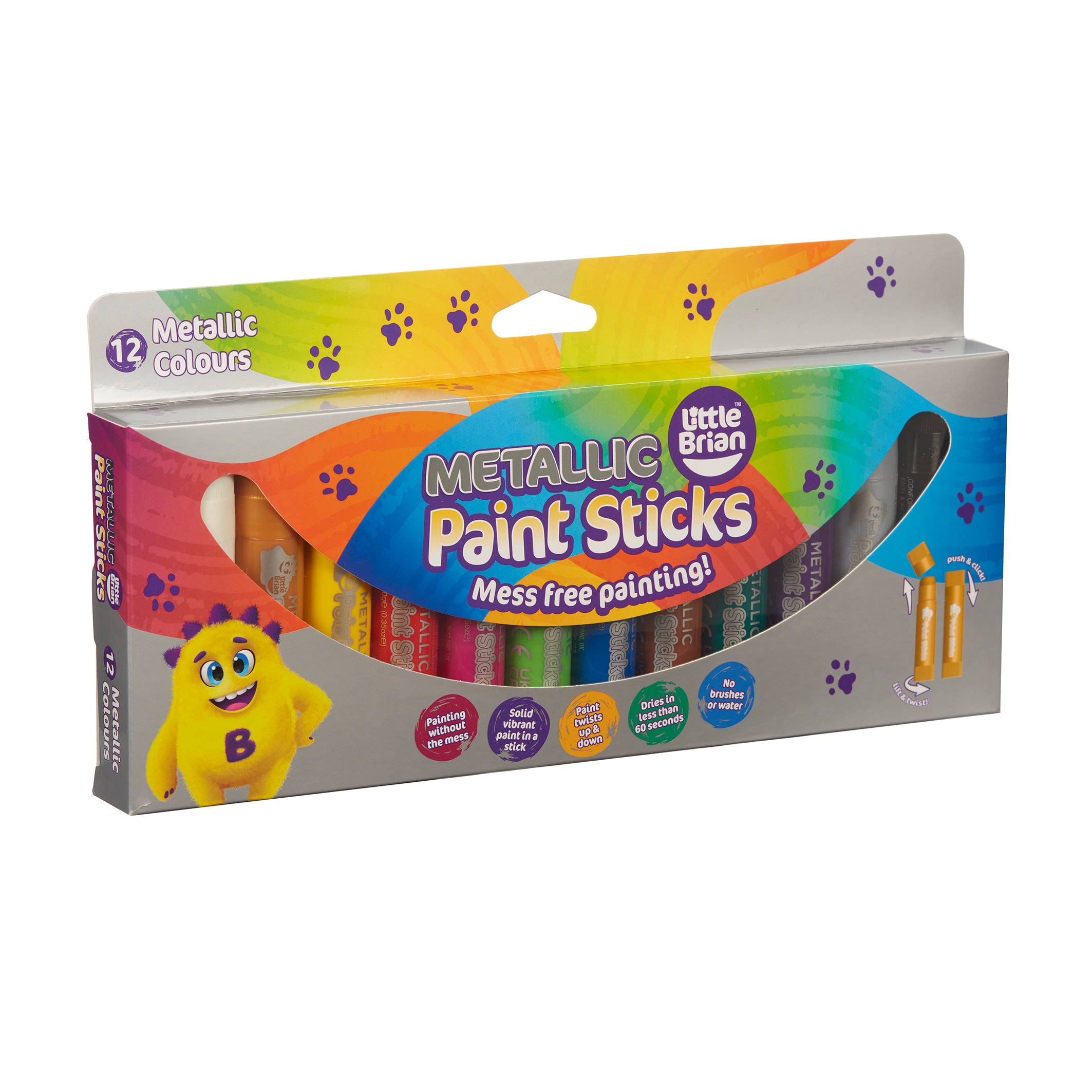 12 pk of Metallic Paint Sticks by Little Brian