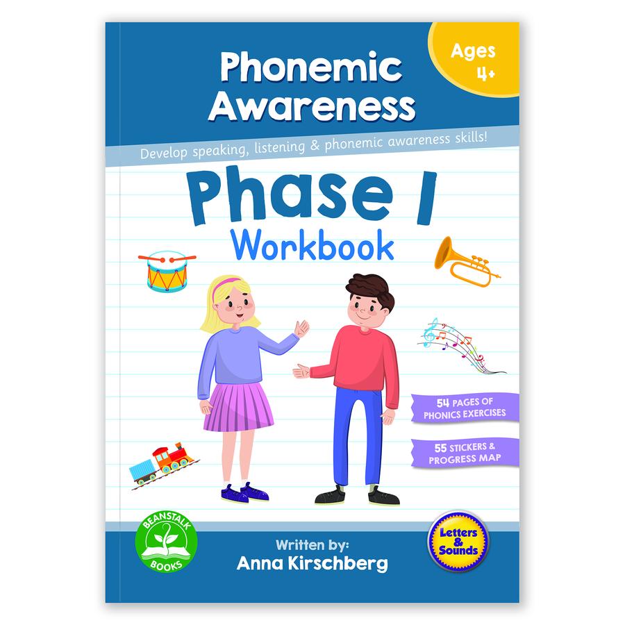 Phase 1 Workbook - Phonemic Awareness - By Beanstalk Books - Ages 4+