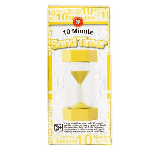 Visual Timer - Large Yellow Sand Timer - 10 Minutes