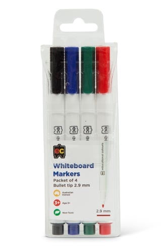 Whiteboard Markers Thin Set of 4