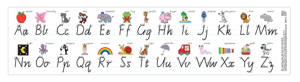Alphabet Learning Desk Strips - Practise Writing Modern Cursive