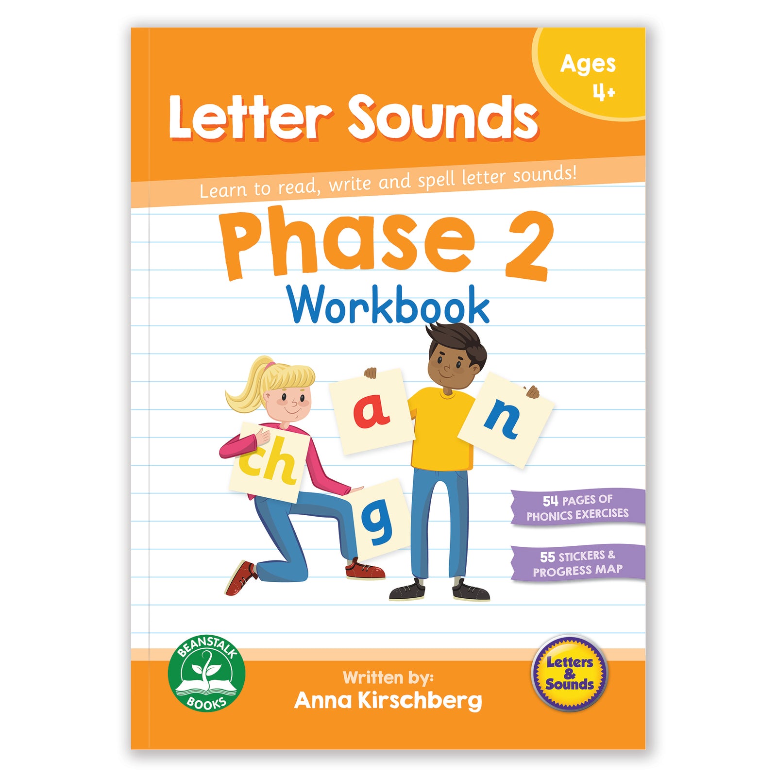 Phase 2 Workbook - Phase 2 Letter Sounds - By Beanstalk Books - Ages 4+