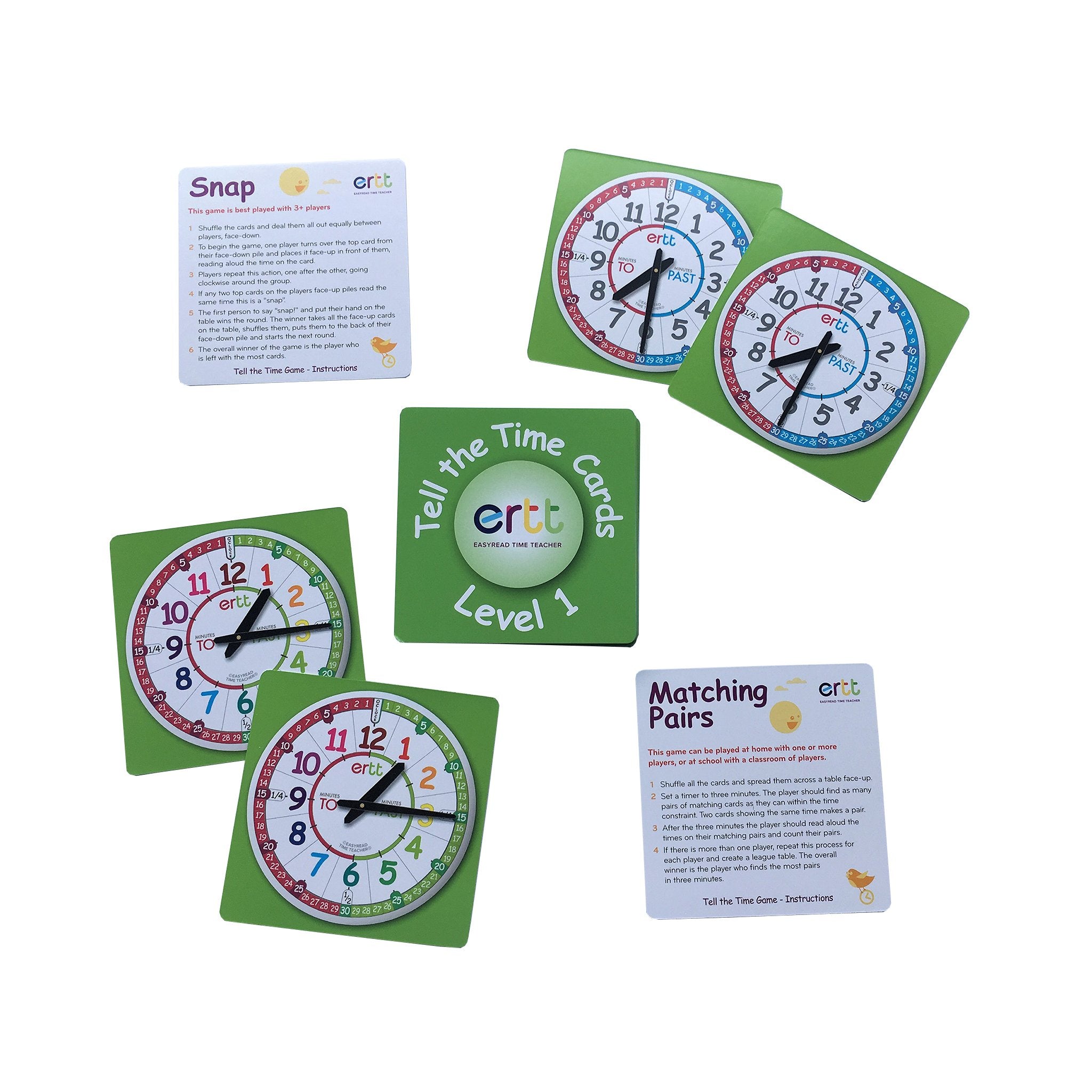 Easy Read Time Teacher Tell the Time Cards 5-7yrs
