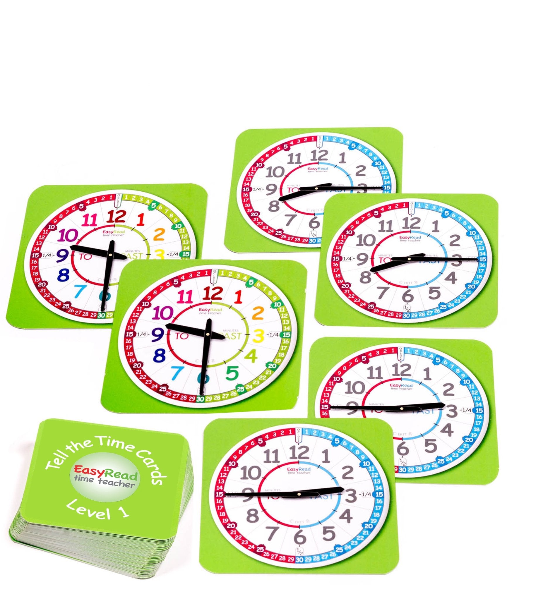 Easy Read Time Teacher Tell the Time Cards 5-7yrs