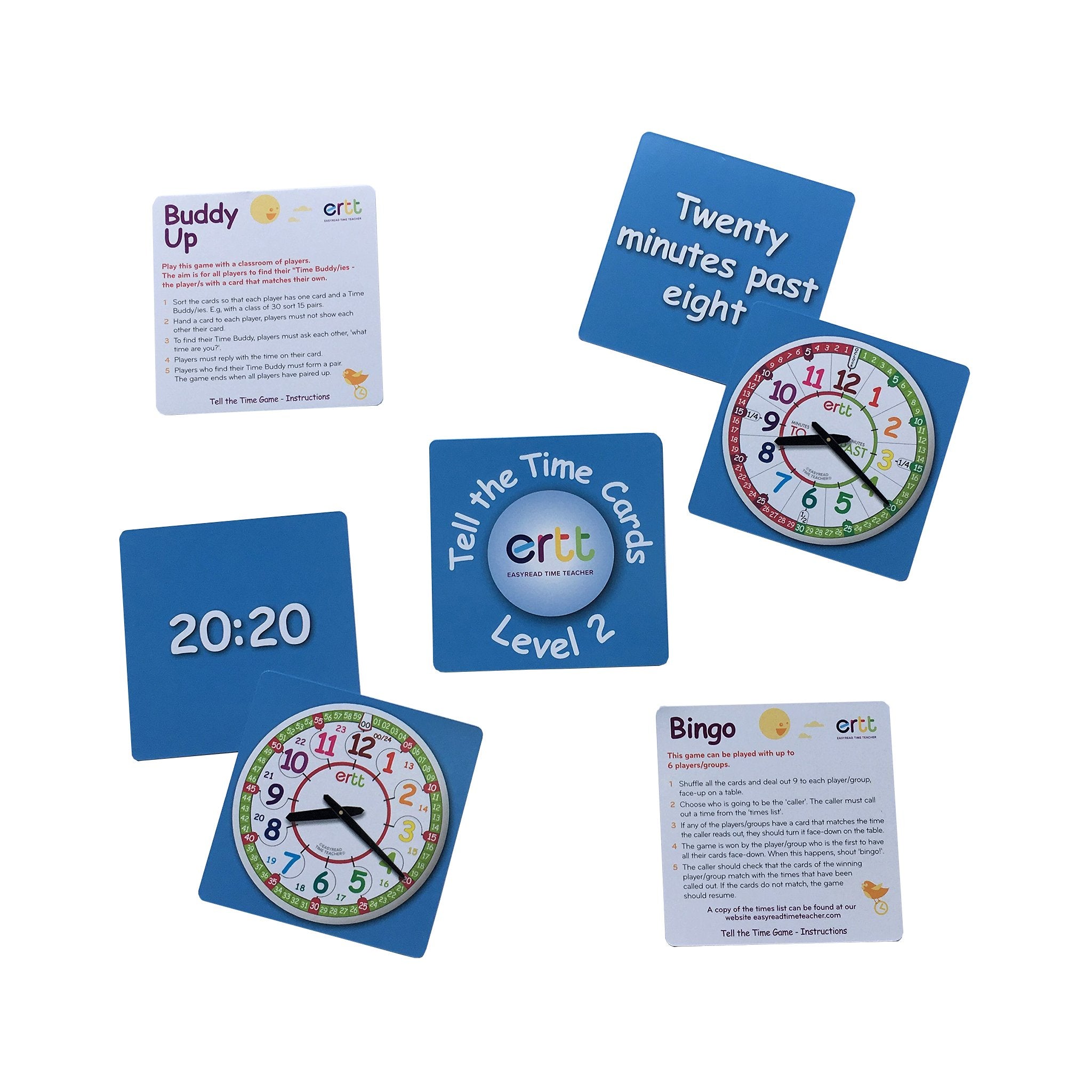 Easy Read Time Teacher Tell the Time Cards 8-11yrs