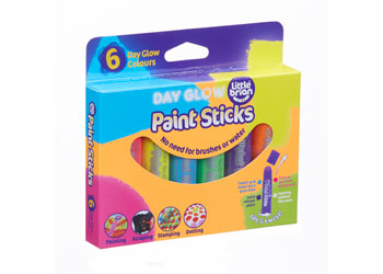 6 Pack of Mess Free Day Glow Paint Sticks by Little Brian