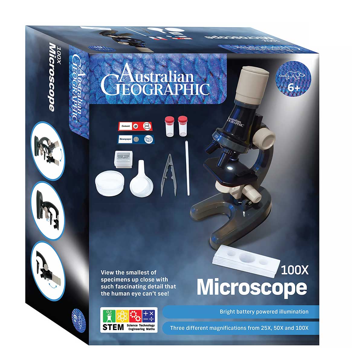 Kids Real Working 100x Microscope - Ages 6+  - by Australian Geographic