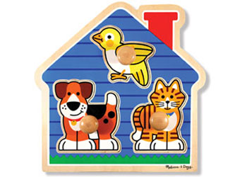 House Pets Jumbo Knob Puzzle 3 Piece - 12 months +   -by Melissa & Doug