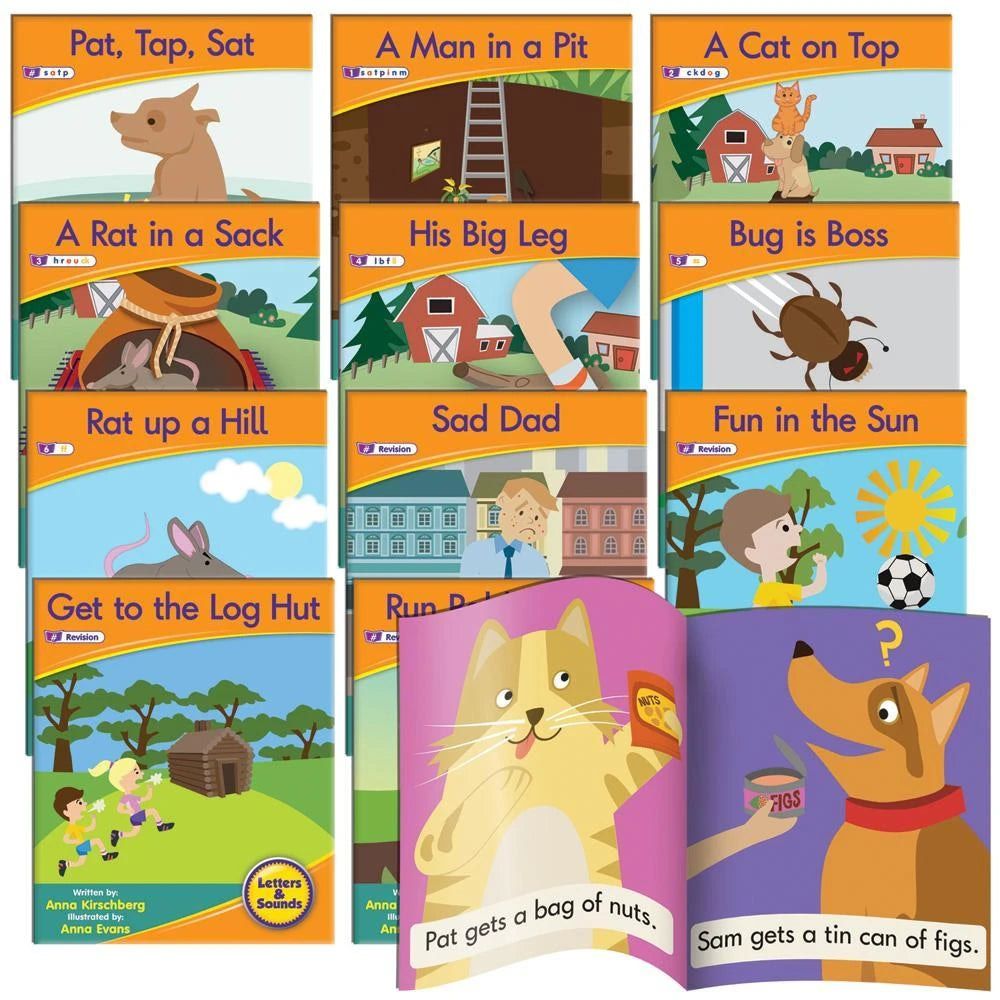 12 Decodable Readers - Phase 2 - Letter Sounds - FICTION Books - By Junior Learning
