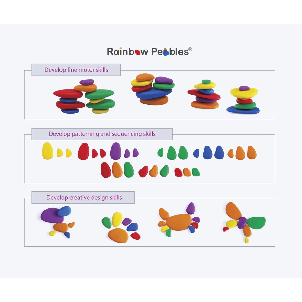 Rainbow Pebbles Set in a Box by educational colours